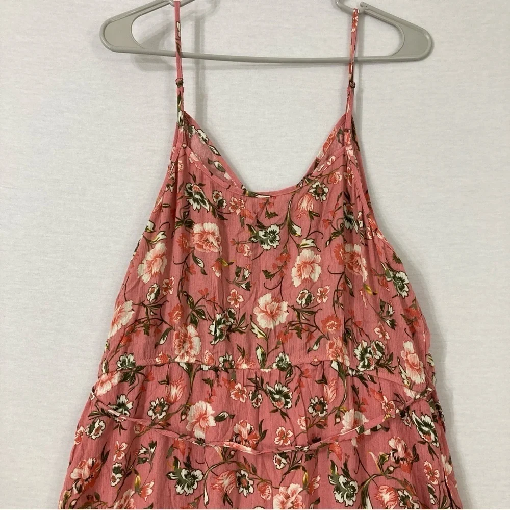 New Sangria‎ Mauve Pink Floral Ruffle High Low Maxi Dress size XXL